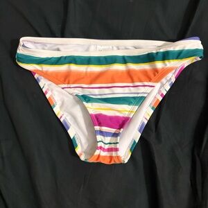 Kona Sol Women's Multicolor Striped Bikini Bottom